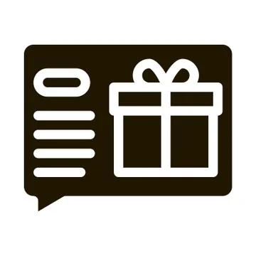 Gift Notification Message Icon Vector Glyph Illustration イラスト素材
