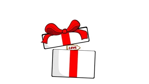 Gift open and direction love Stock Footage 113665078