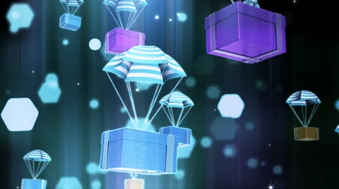 Gift Package and Parachute  Stock Footage 915940