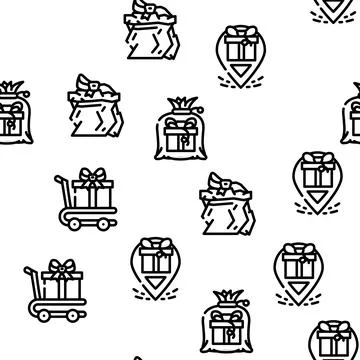 Gift Package Surprise On Holiday Vector Seamless Pattern 스톡 일러스트