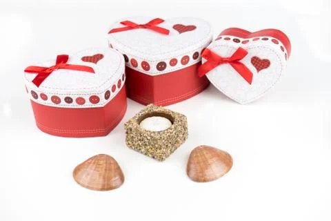 Gift packages, on the white background. 写真素材