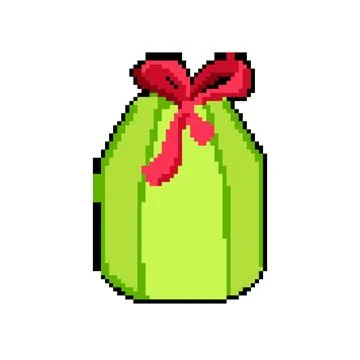 Gift paper bag pixel art vector illustration Illustration