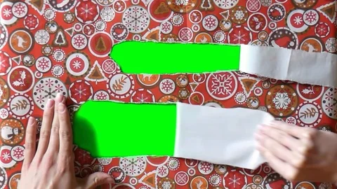 Gift paper green screen 1 Stock Footage 103227831