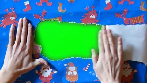 Gift paper green screen 2 Stock Footage 103227336