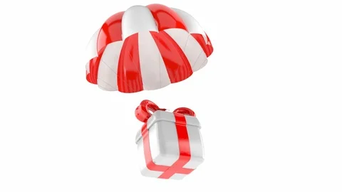 Gift with parachute Stock Footage 101760191