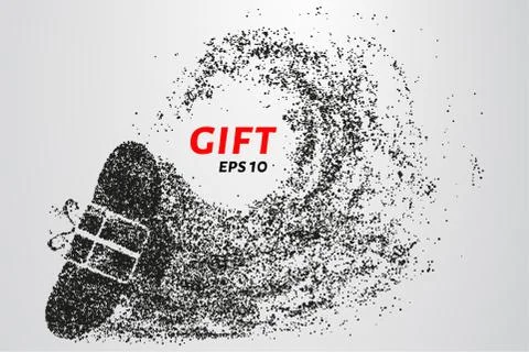 Gift of the particles. The gift consists of circles and points. Vector illust Stock Illustration