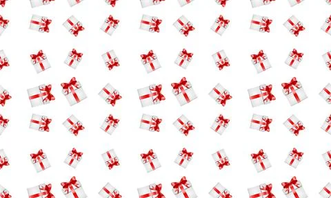 Gift pattern, seamless texture with hand drawn illustrations of present boxes Stock Illustration