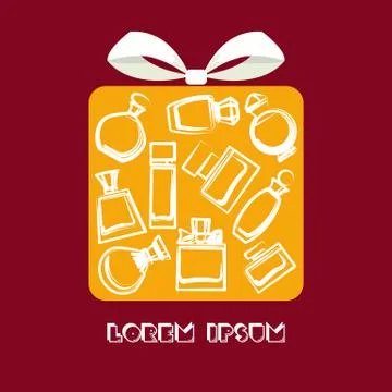 Gift with perfume bottles Stock Illustration