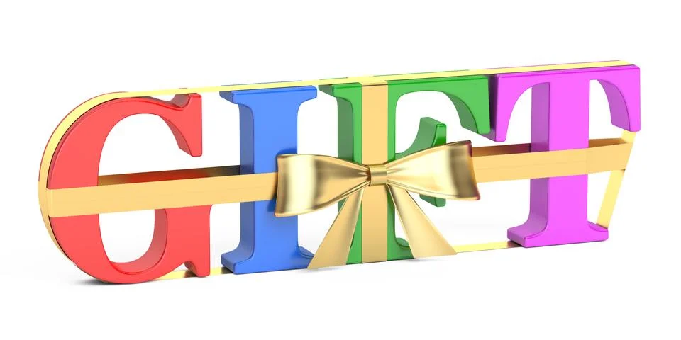 Gift, present colored concept. 3D rendering Stock Illustration