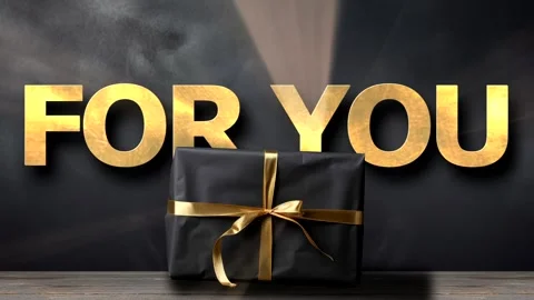 Gift present falling down for you message animation Stock Footage 250319864