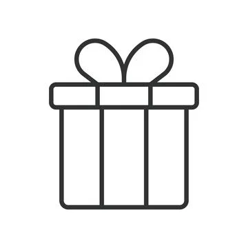 Gift present reward box icon in line design. gift present reward box surprise Stock Illustration