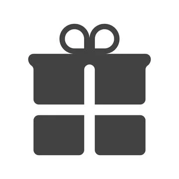Gift present with ribbon icon flat vector Ilustración de archivo