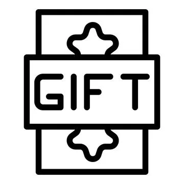 Gift promo code icon outline vector. Digital price Stock Illustration