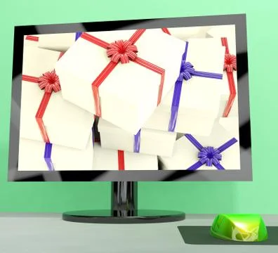 Gift purchase or computer greeting on the web Stock-Illustration