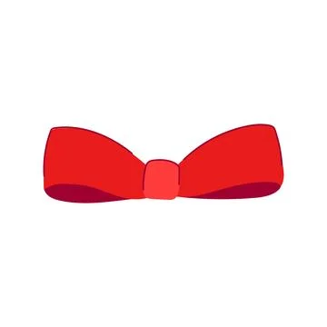 Gift red bow cartoon vector illustration Stock Illustration