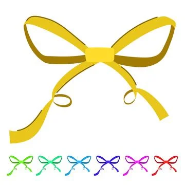 Gift red bow ribbon vector cartoon graphic Stock Illustration