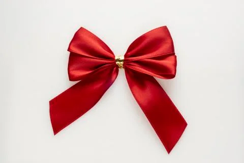 Gift red bow on white background 스톡 사진