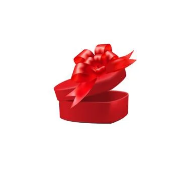 Gift red box with a bow on isolated on white background. illustration Stock Illustration