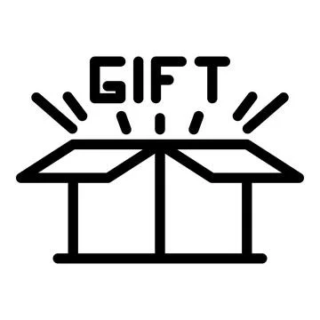 Gift reward icon outline vector. Client benefit Stock Illustration