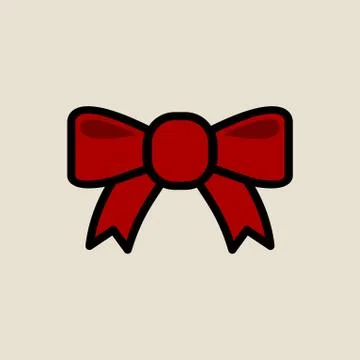 Gift ribbon icon simple flat style Christmas symbol Stock Illustration