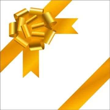 Gift ribbon isolated on a square box. Stock Illustration