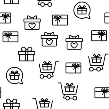 Gift Seamless Pattern Vector Stock Illustration