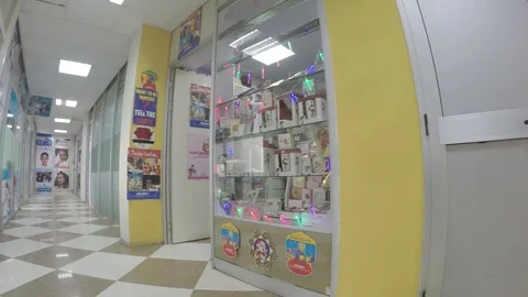 A gift shop pan front view Stock Footage 97112679