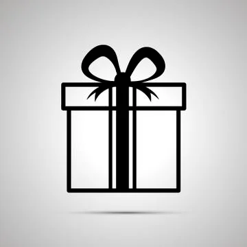 Gift simple black icon with shadow Stock Illustration