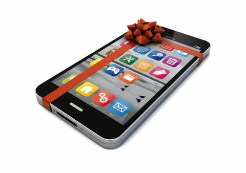 Gift smartphone Stock Illustration