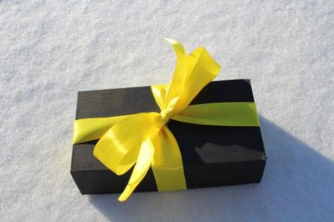 Gift on the snow Foto stock