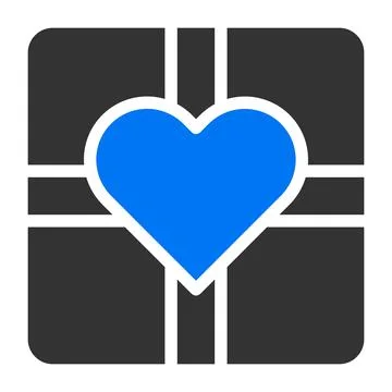 Gift solid blue grey valentine illustration vector and logo Icon new year i.. 스톡 일러스트