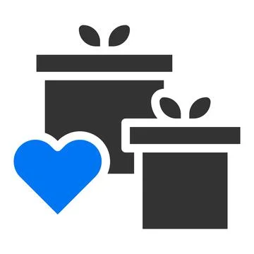 Gift solid blue grey valentine illustration vector and logo Icon new year i.. 스톡 일러스트