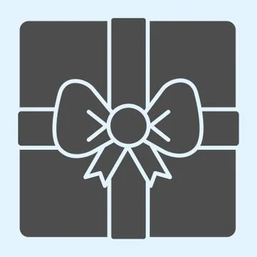 Gift solid icon. Present box with ribbon bow. Wedding asset vector design イラスト素材