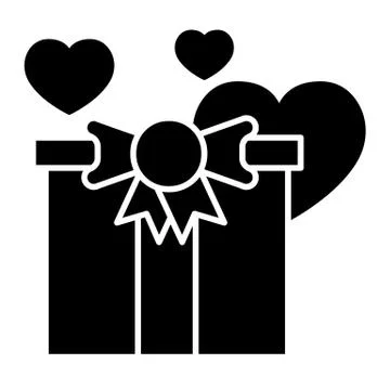 Gift solid icon. Present vector illustration isolated on white. Package glyph Stock Illustration