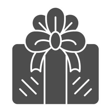 Gift solid icon. Present vector illustration isolated on white. Gift box glyph Stock Illustration
