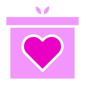 Gift solid pink valentine illustration vector and logo Icon new year icon p.. 스톡 일러스트