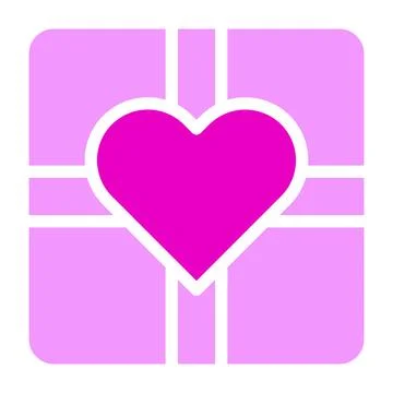 Gift solid pink valentine illustration vector and logo Icon new year icon p.. Illustrazione stock