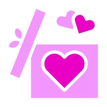 Gift solid pink valentine illustration vector and logo Icon new year icon p.. 스톡 일러스트