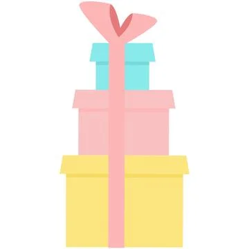 Gift stack vector present box pile flat icon イラスト素材