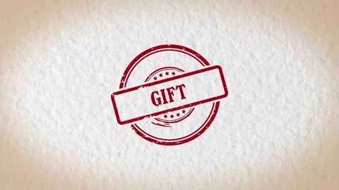 GIFT stamp style word Video stock 318621853