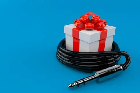 Gift with stereo plug Stock Illustration