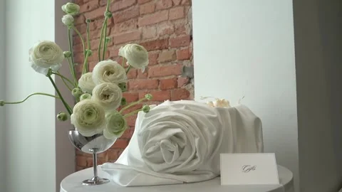 Gift table at a wedding. Stock Footage 342993421