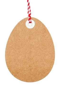 Gift Tag Easter Egg Shaped With String 写真素材