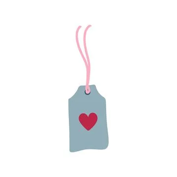 Gift tag with heart Illustrazione stock