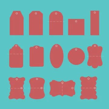 Gift tag pattern set Stock Illustration