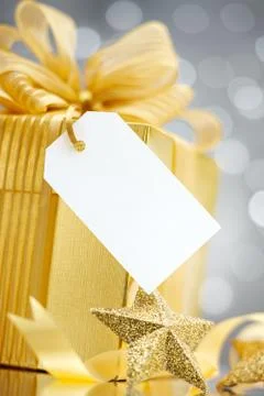 Gift with tag Stock Photos