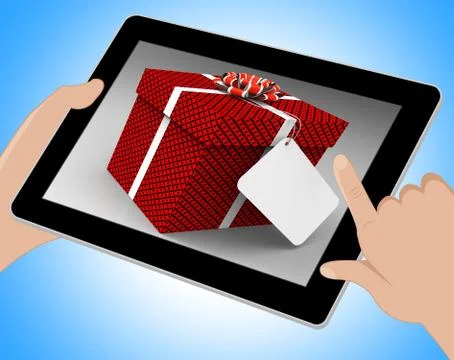 Gift Tag Represents Blank Space And Copy Tablet Stockillustratie