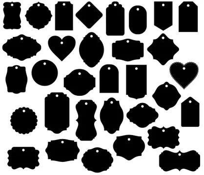 Gift Tag Shapes vector clip art isolated luggage tag decorative label Stock Illustration