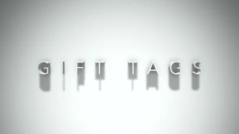 Gift tags 3D title animation with shadows on a white background Stock Footage 297667034