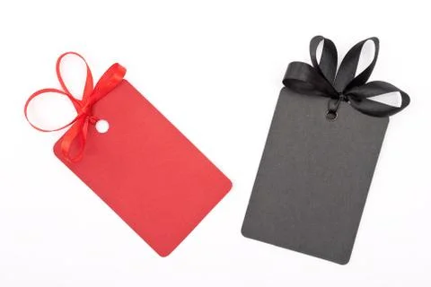 Gift tags with bows Stock Photos